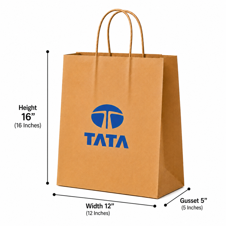 Custom 12x16x5 Kraft Paper Bag | 110 GSM