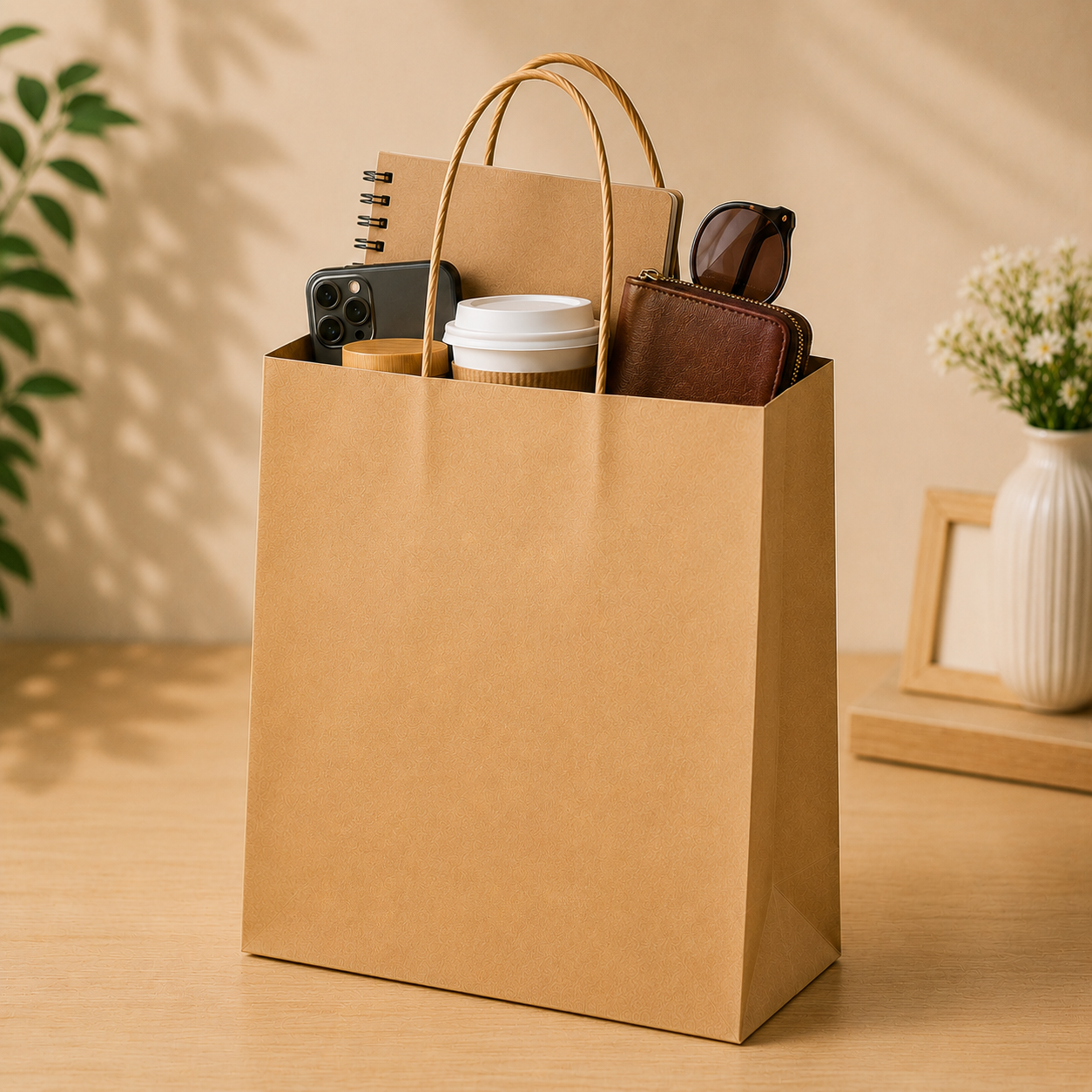 Custom 8x12x5 Kraft Paper Bag | 110 GSM