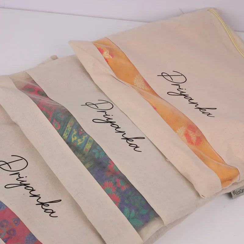 16x14 Inch Cotton Saree Cover With Name