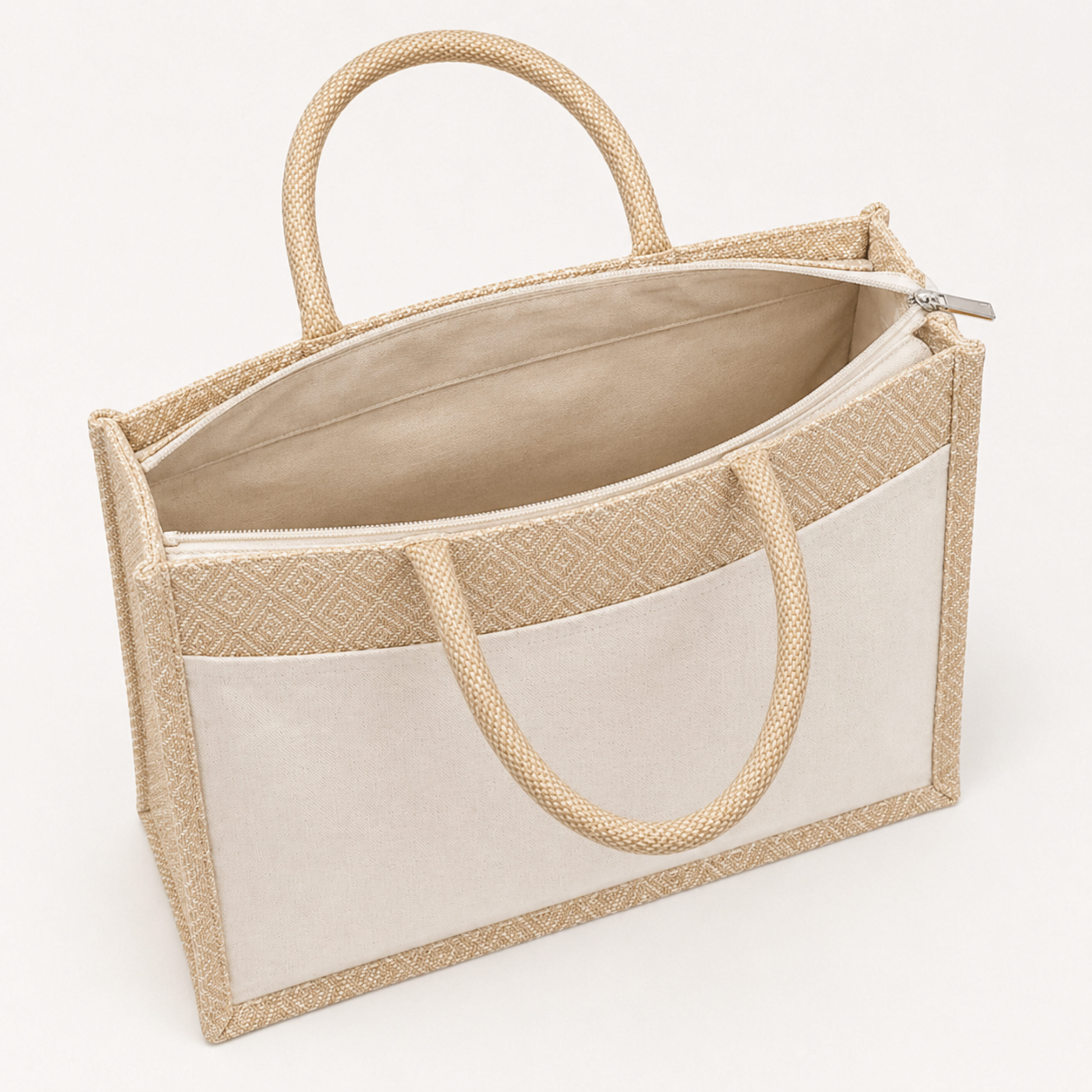 Diamond Hamper Bag with Canvas Pocket