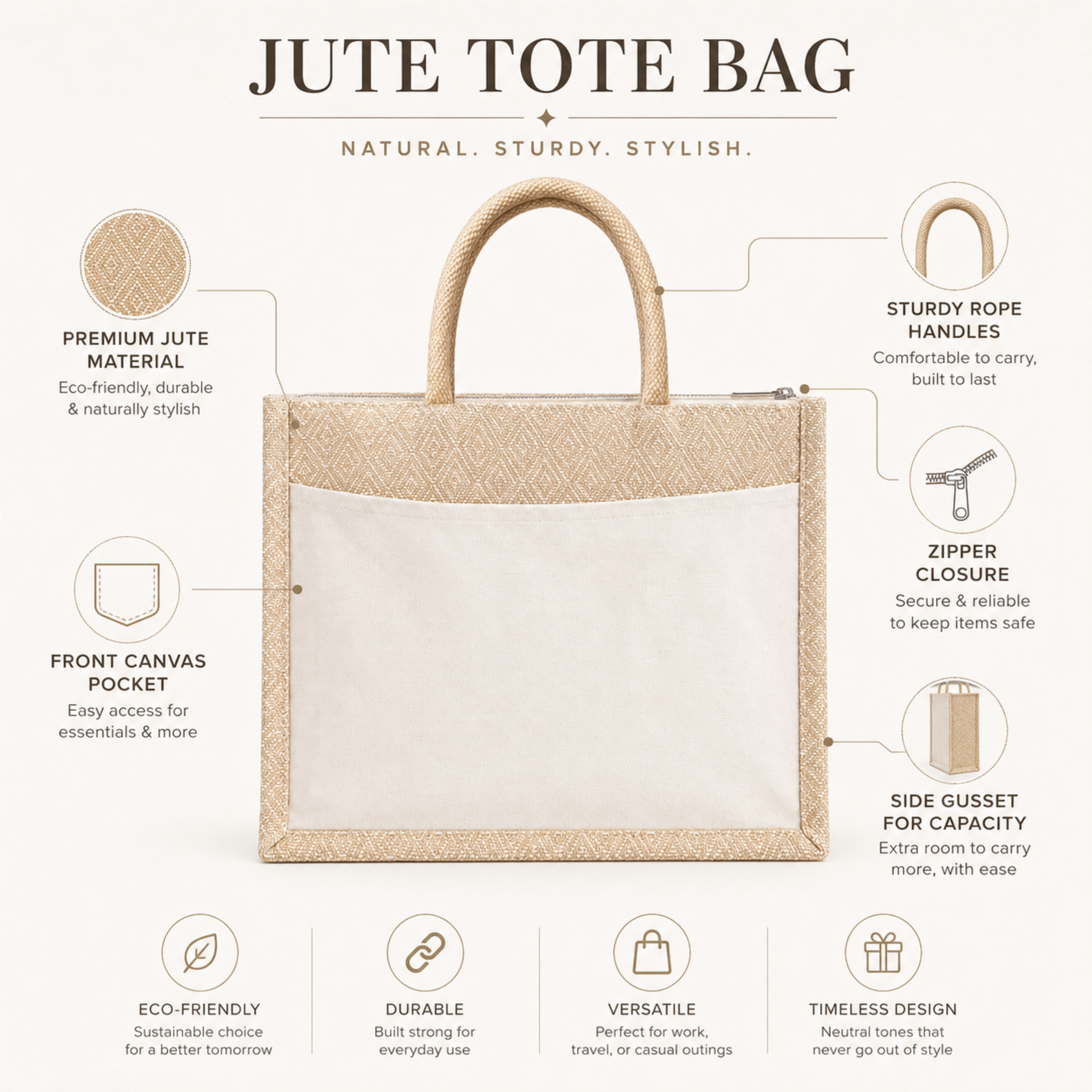 Diamond Hamper Bag with Canvas Pocket