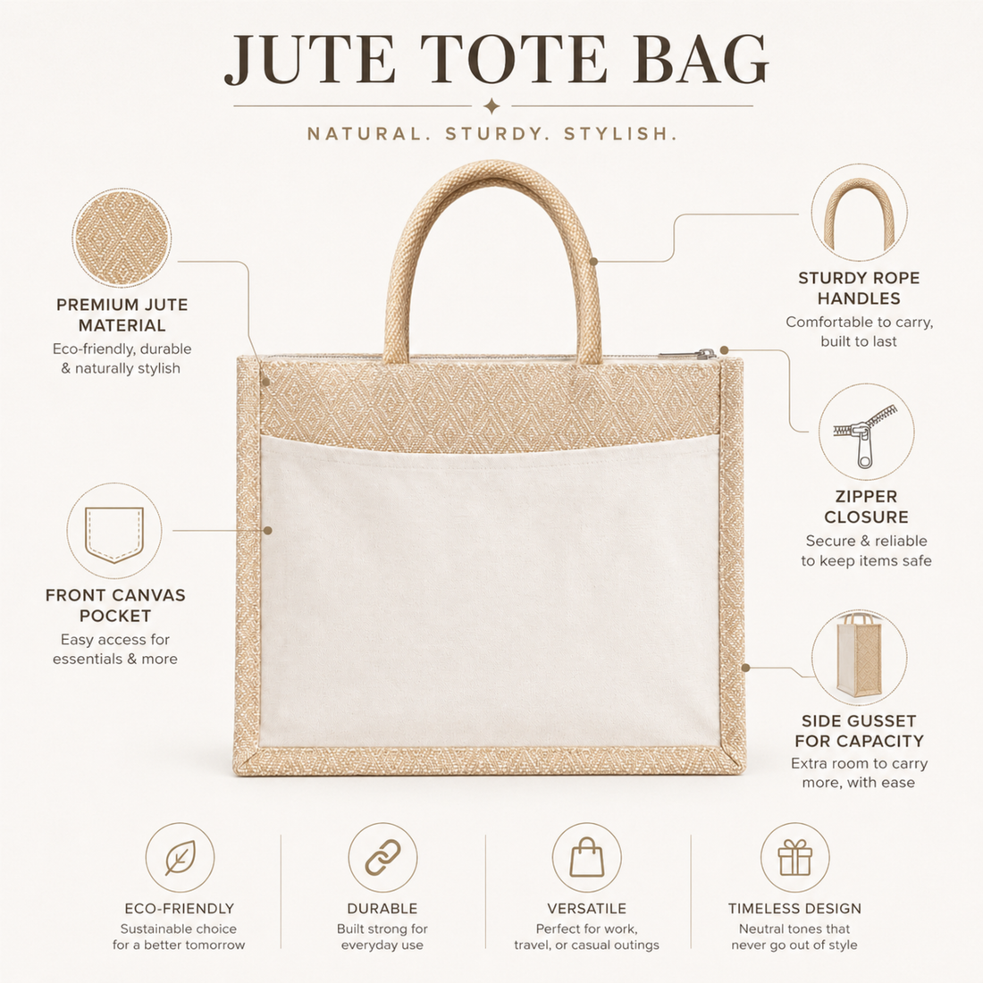 Diamond Hamper Bag with Canvas Pocket