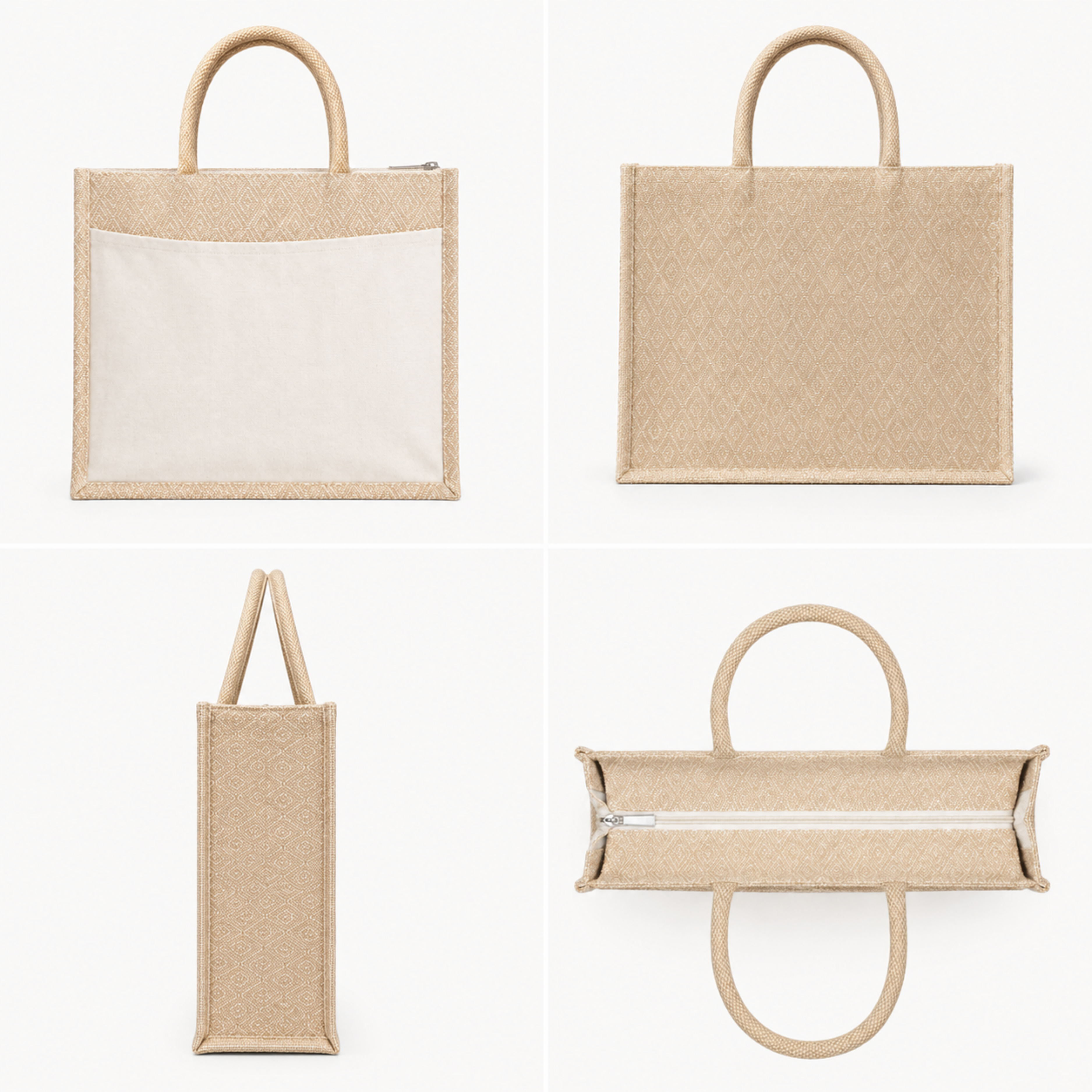Diamond Hamper Bag with Canvas Pocket