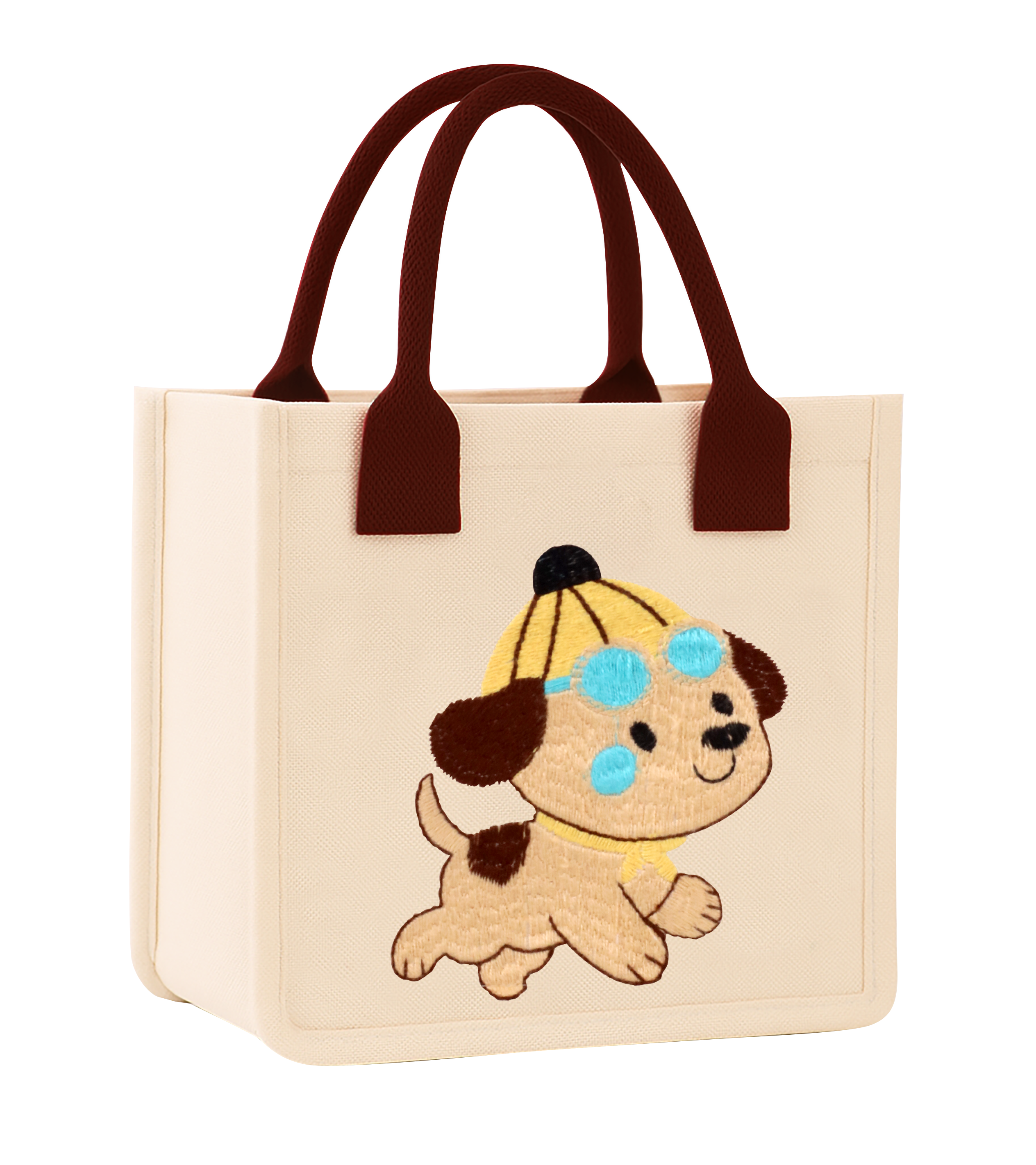 Dog Embroidery Kids Tote Bag