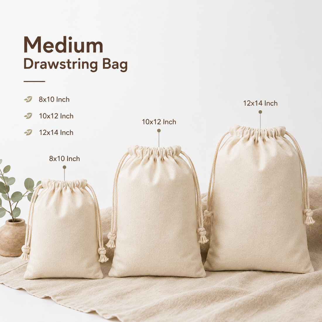 Cotton Drawstring Bag Sample Kit - 10 Sizes | 150 GSM