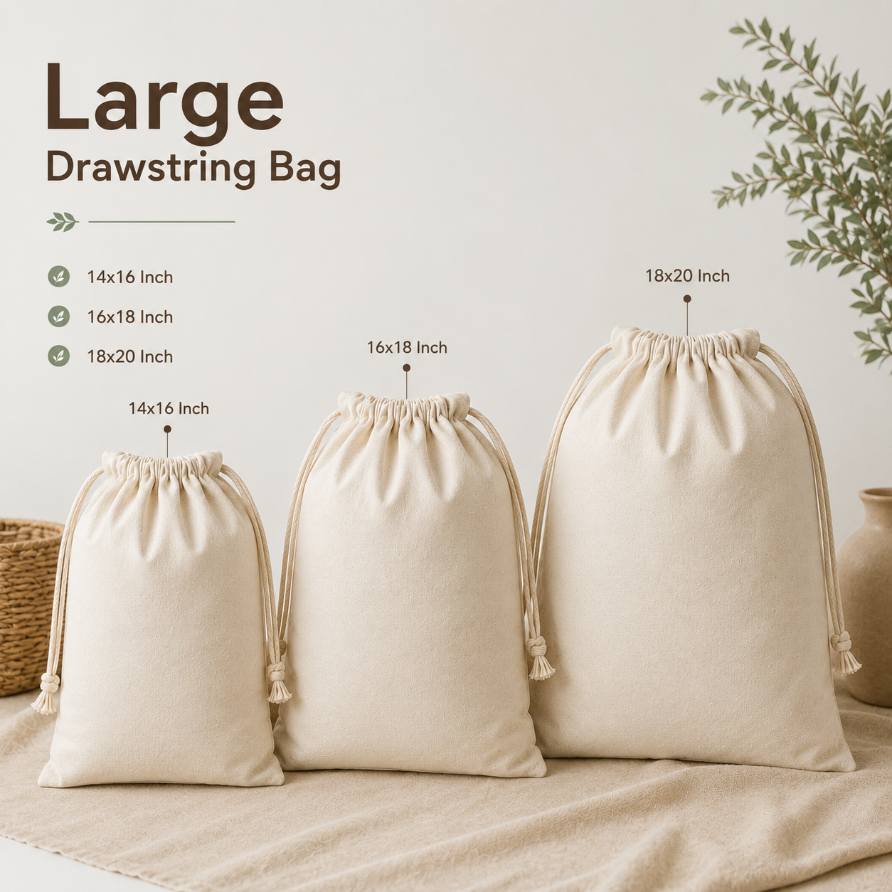Cotton Drawstring Bag Sample Kit - 10 Sizes | 150 GSM