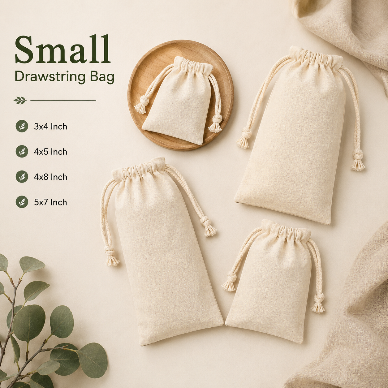 Cotton Drawstring Bag Sample Kit - 10 Sizes | 150 GSM