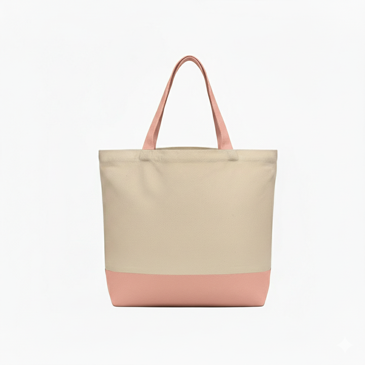 Light Pink & Beige Tote Bag | 330 GSM