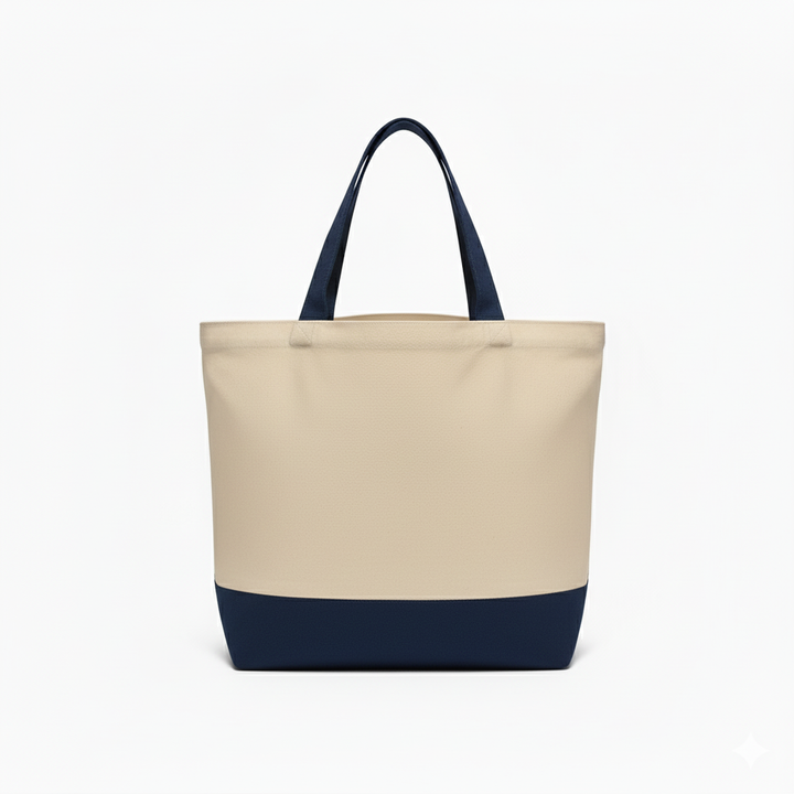 Navy Blue & Beige Tote Bag | 330 GSM