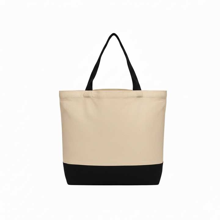 Black & Beige Tote Bag | 330 GSM