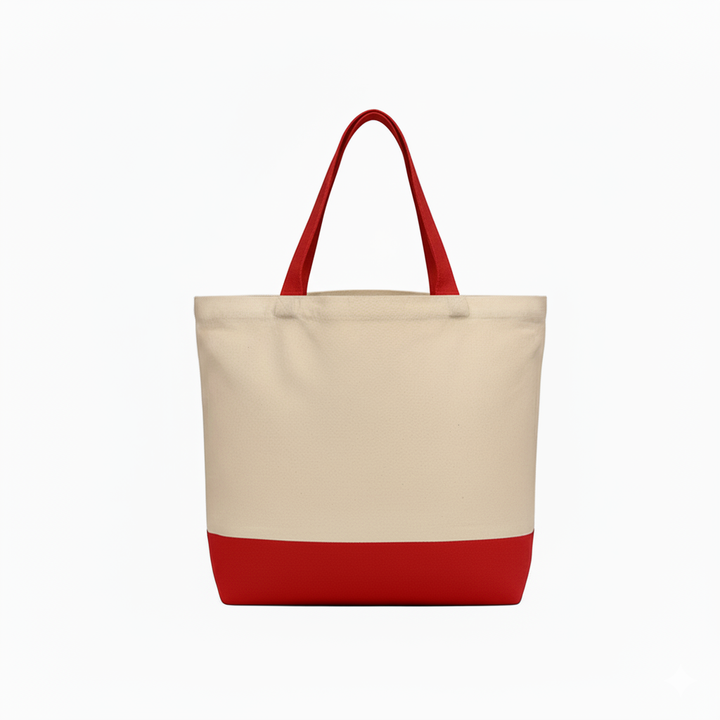 Red & Beige Tote Bag | 330 GSM