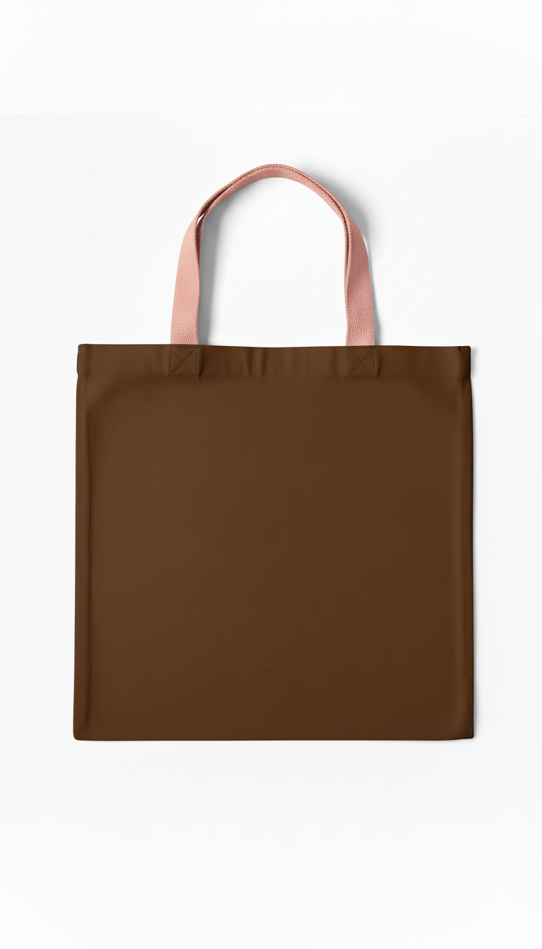 Brown Tote Bag | Pure Cotton 330 GSM | Durable & Strong | 13x15 Inch | Reusable, Eco-Friendly Shopping & Gifting Bag