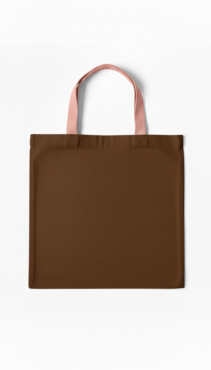 Brown Tote Bag | Pure Cotton 330 GSM | Durable & Strong | 13x15 Inch | Reusable, Eco-Friendly Shopping & Gifting Bag