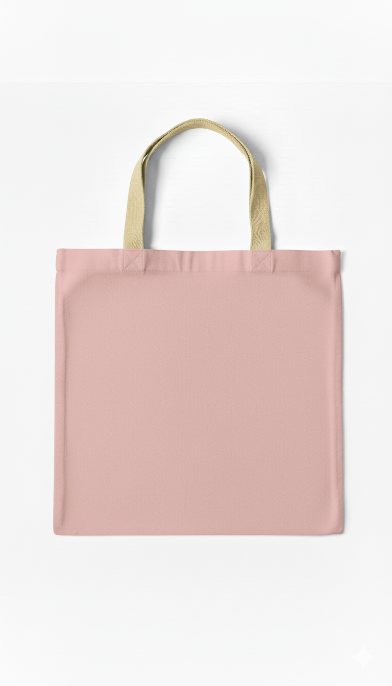 Pink Tote Bag | Pure Cotton 330 GSM | Durable & Strong | 13x15 Inch | Reusable, Eco-Friendly Shopping & Gifting Bag