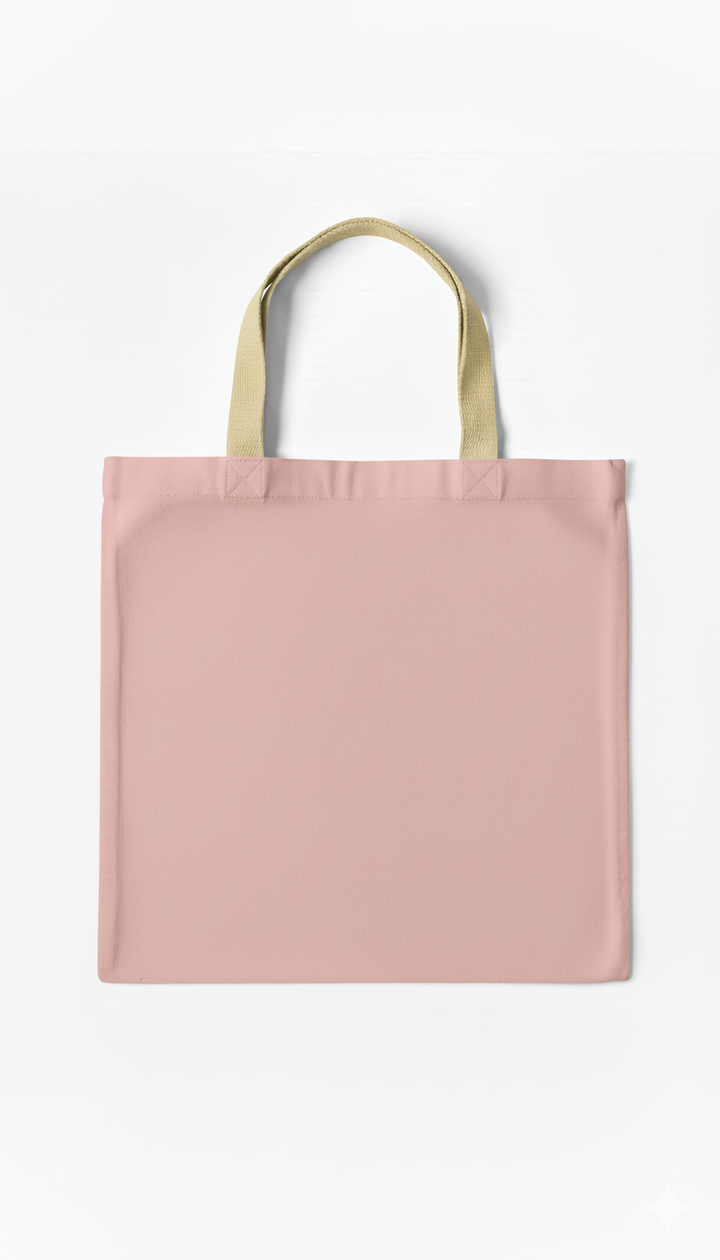 Pink Tote Bag | Pure Cotton 330 GSM | Durable & Strong | 13x15 Inch | Reusable, Eco-Friendly Shopping & Gifting Bag