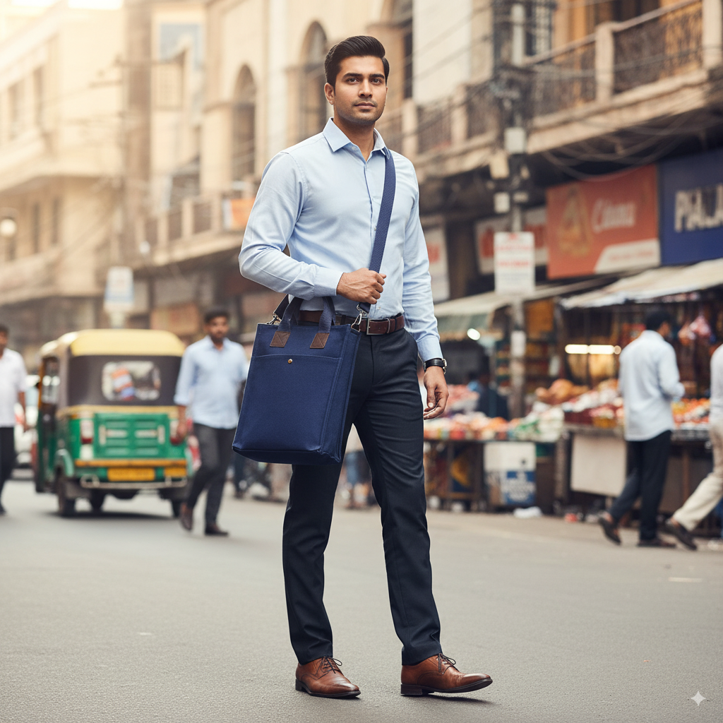 Office Bag for Men and Women - Navy Blue