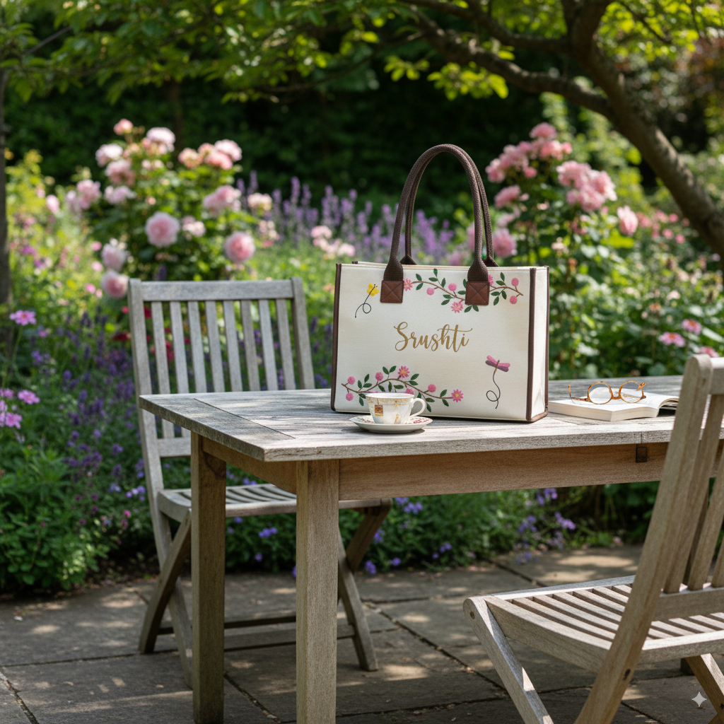 Personalised Twin Petal Tote Bag