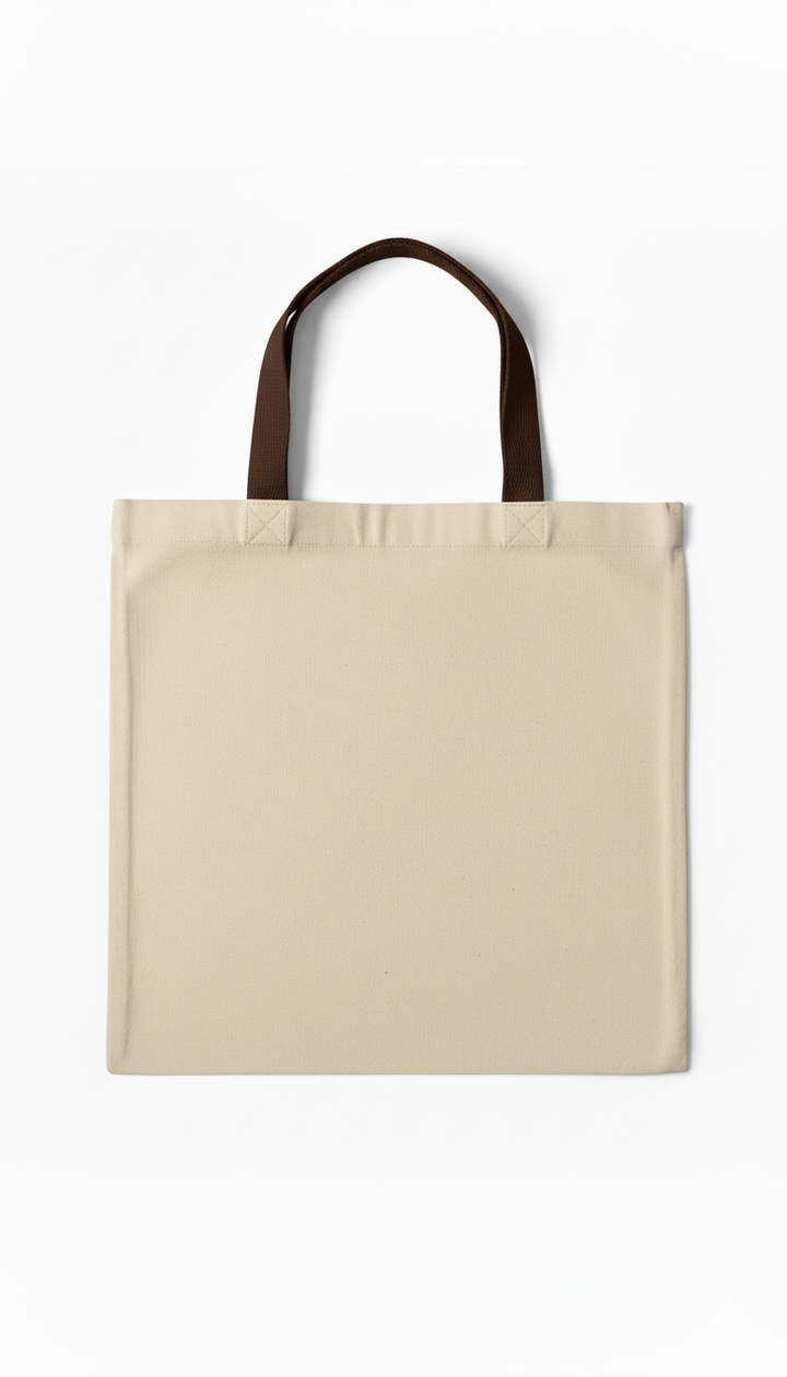 Beige Tote Bag | Pure Cotton 330 GSM | Durable & Strong | 13x15 Inch | Reusable, Eco-Friendly Shopping & Gifting Bag