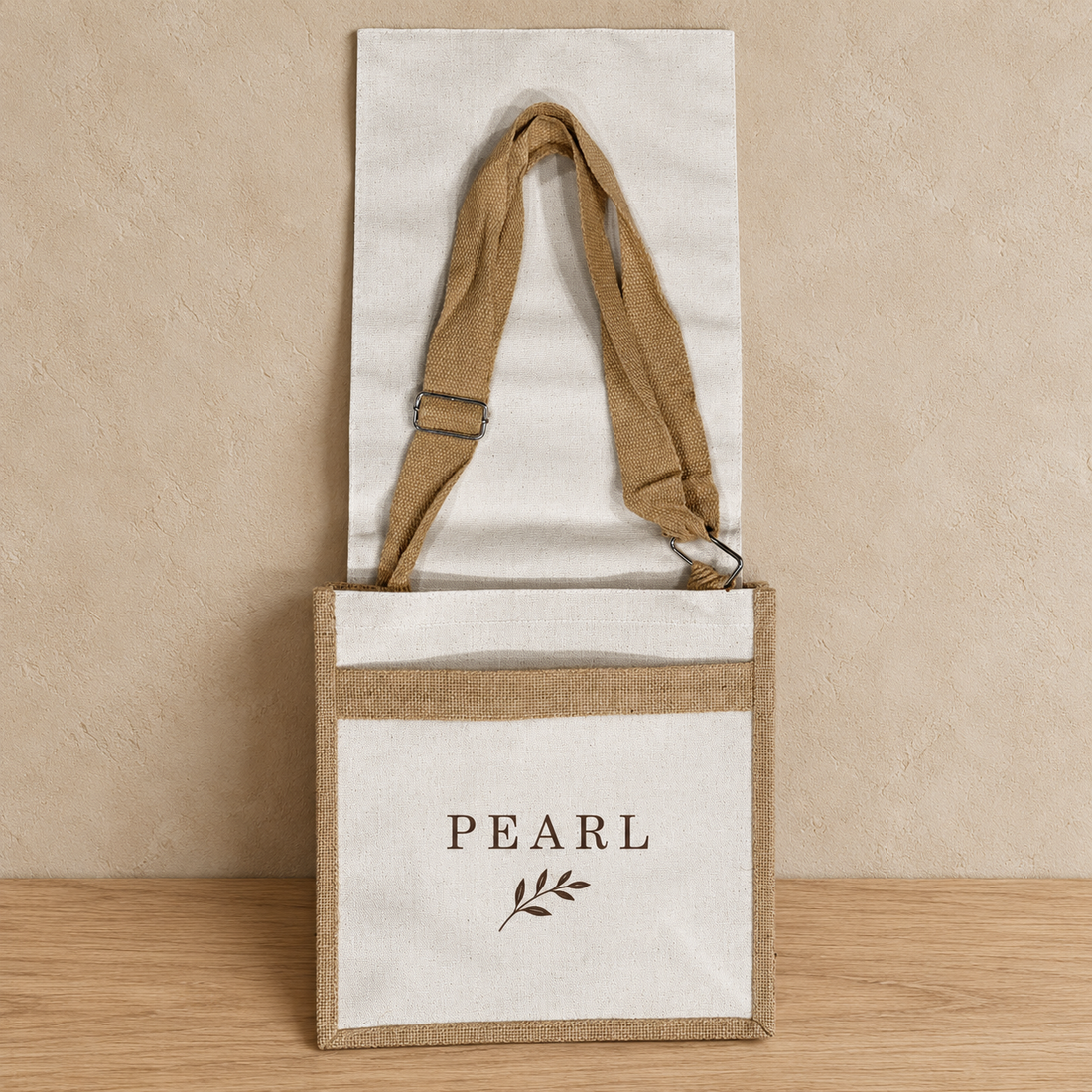 Natural Jute & Canvas Laptop messenger Bag | 220 GSM