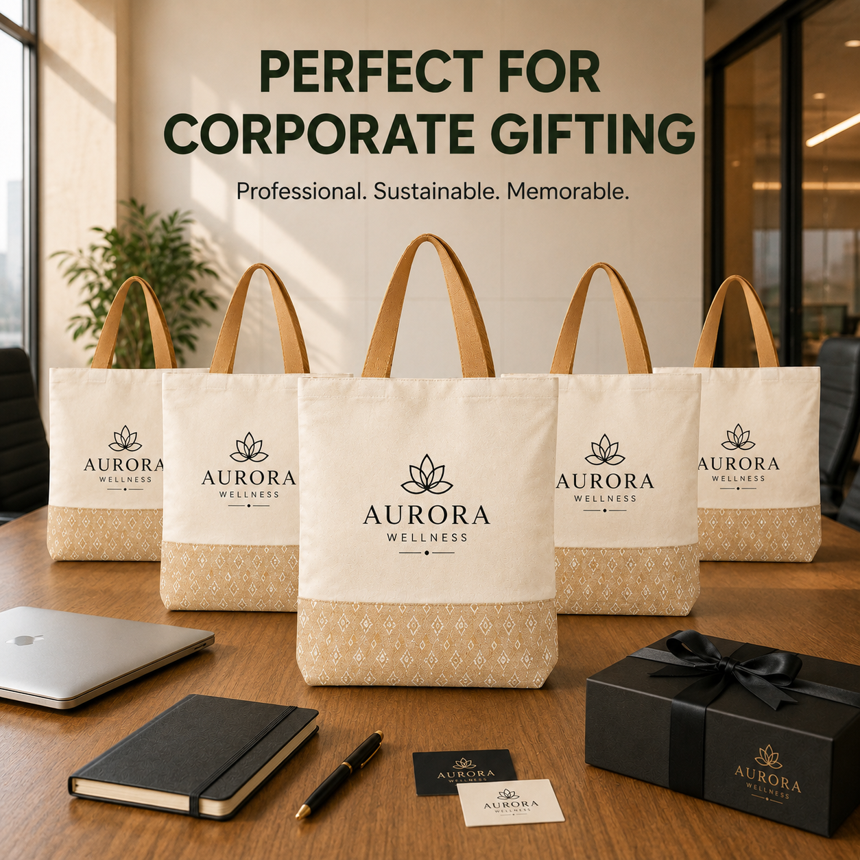 Custom 13×15 Diamond Motif Cotton Canvas Jute Tote Bag | 330 GSM