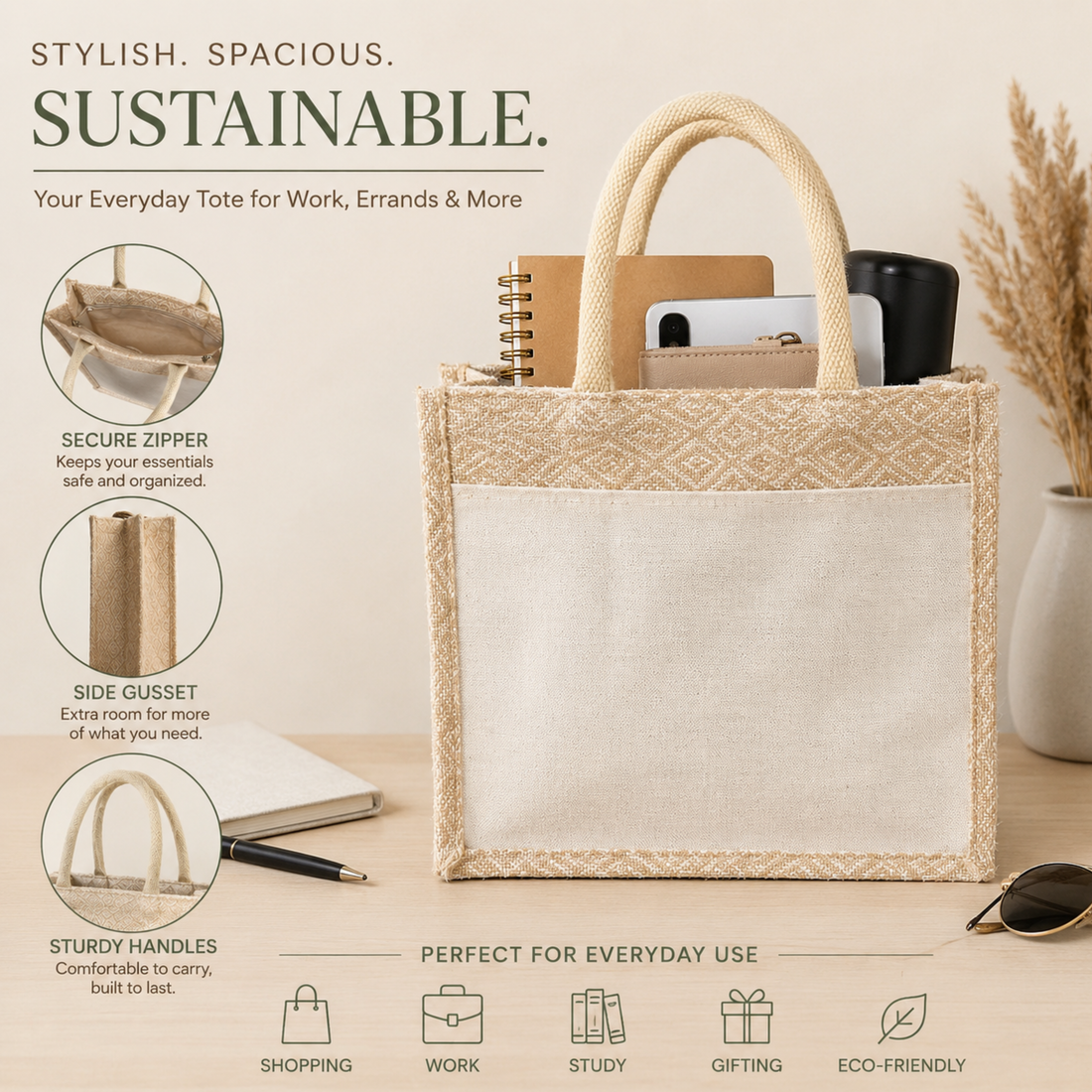 Kaju Katli Hamper Bag with Double-Sided Pockets