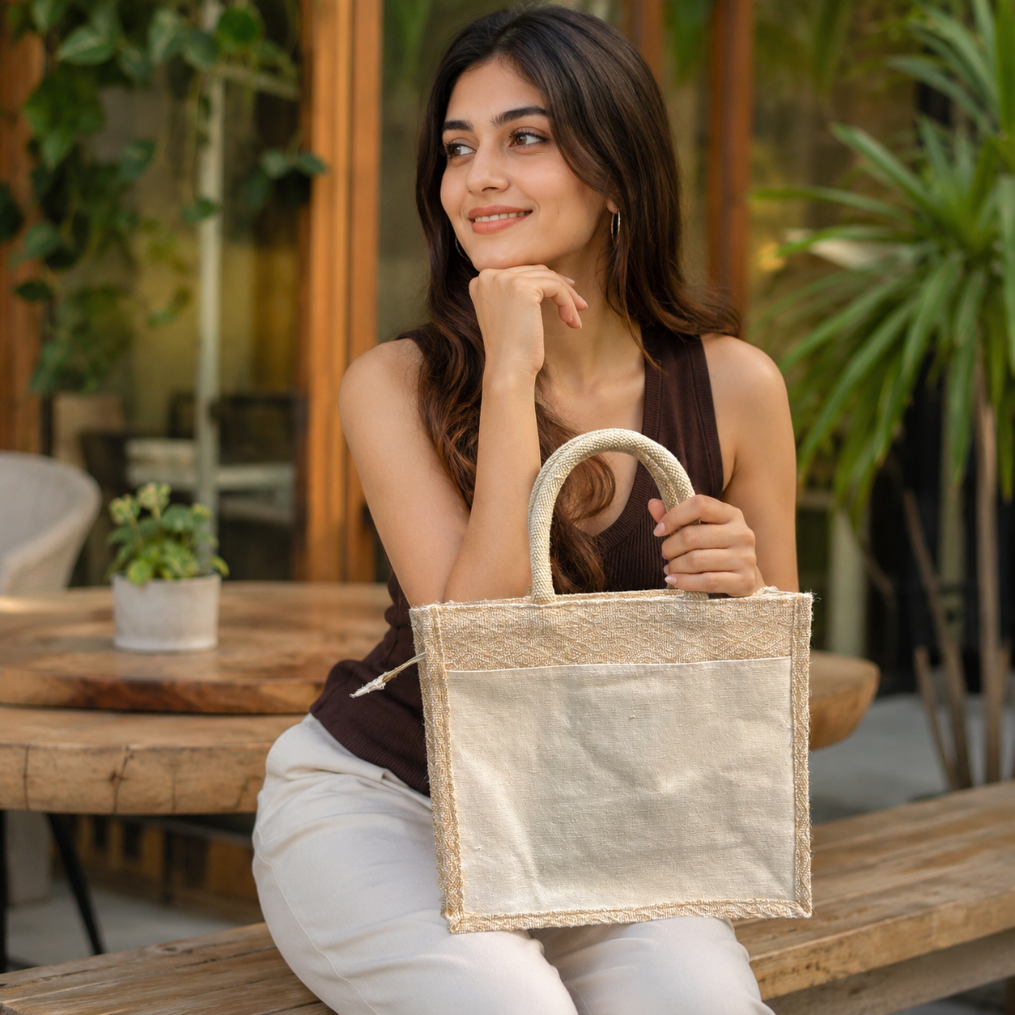 Kaju Katli Hamper Bag with Double-Sided Pockets