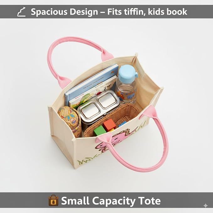 Dinosaur Embroidery Kids Tote Bag