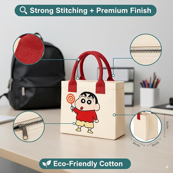 Shinchan Embroidery Kids Tote Bag
