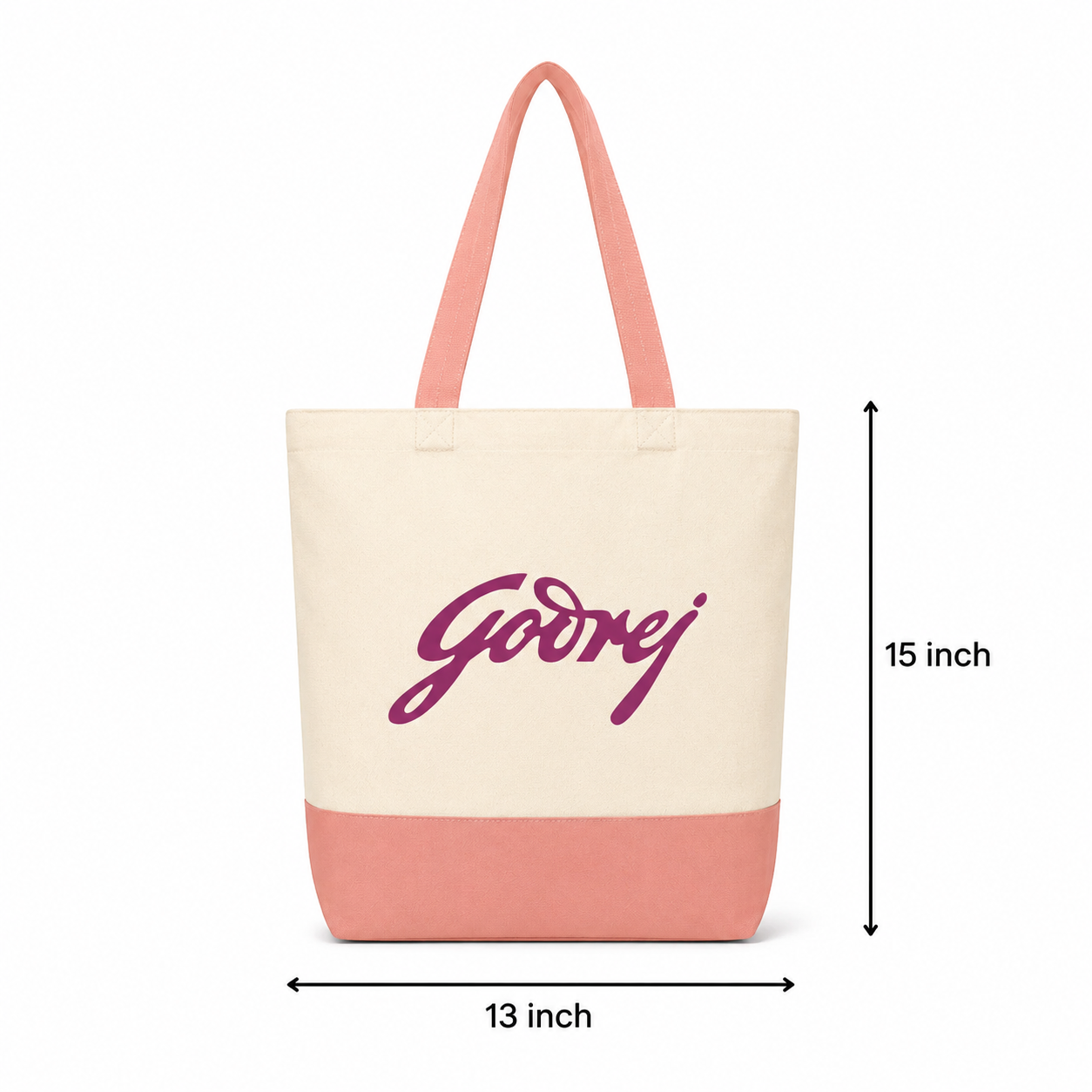 Custom 13"x15" Light Pink & Beige Tote Bag | 330 GSM