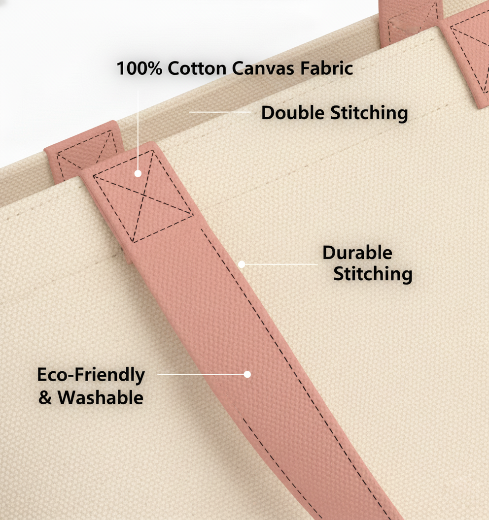 Light Pink & Beige Tote Bag