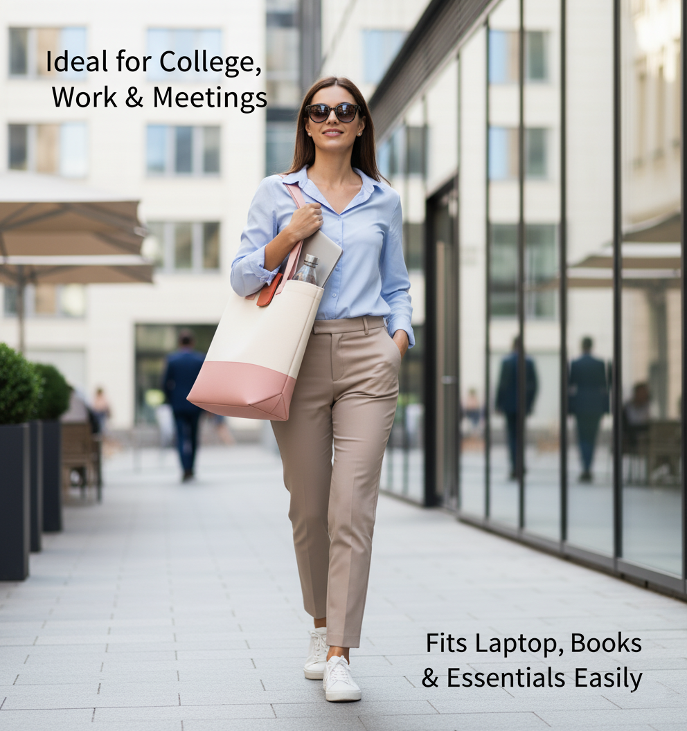 Light Pink & Beige Tote Bag