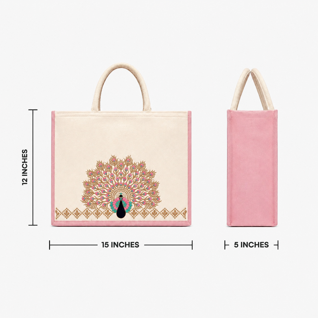 Plain Mayura Embroidered Hamper Bag