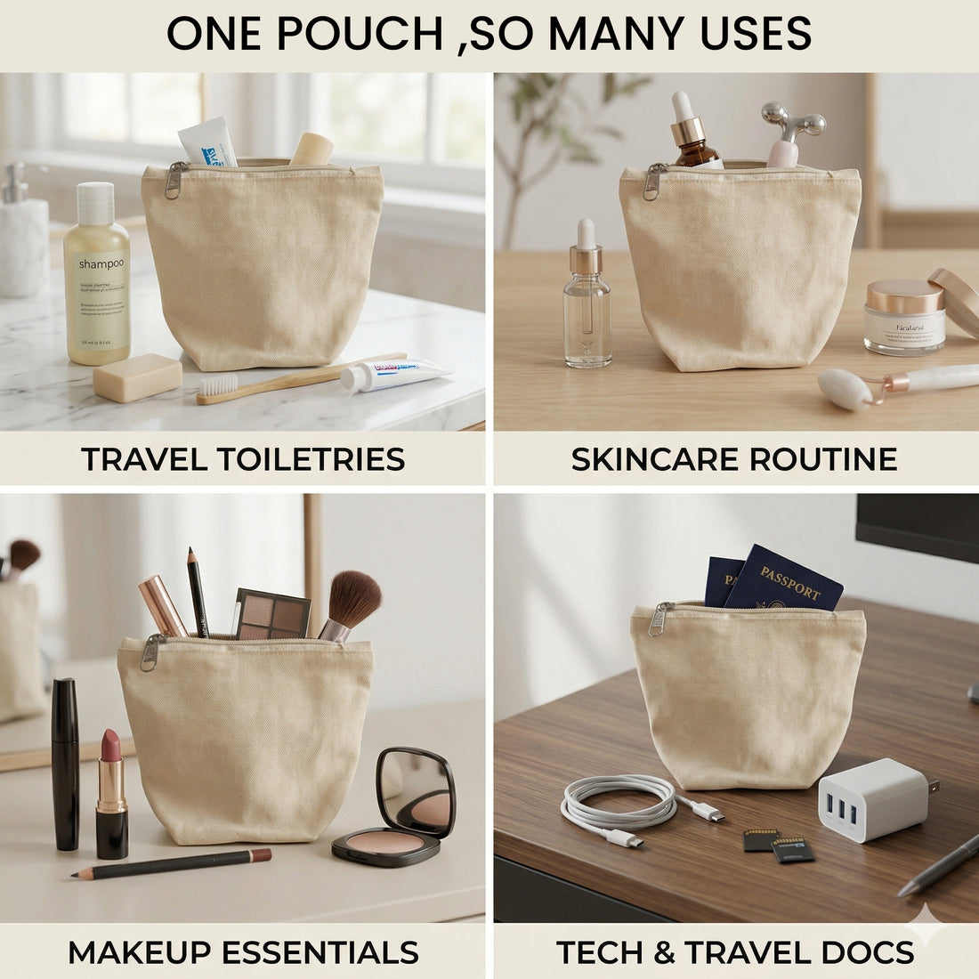 Mini Cotton Zipper Pouch