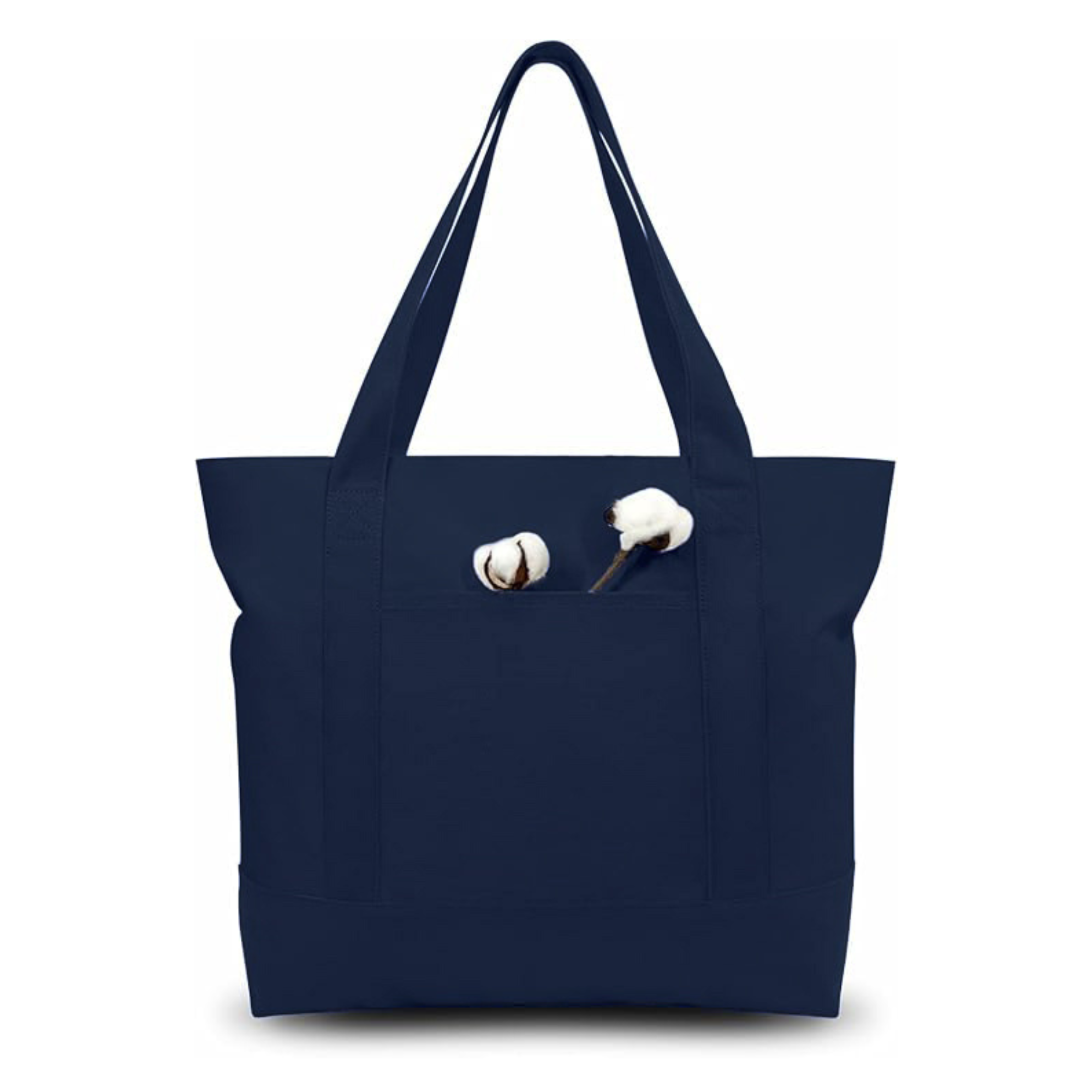 Navy Blue Large Canvas Tote Bag | 19" x 15" x 6"