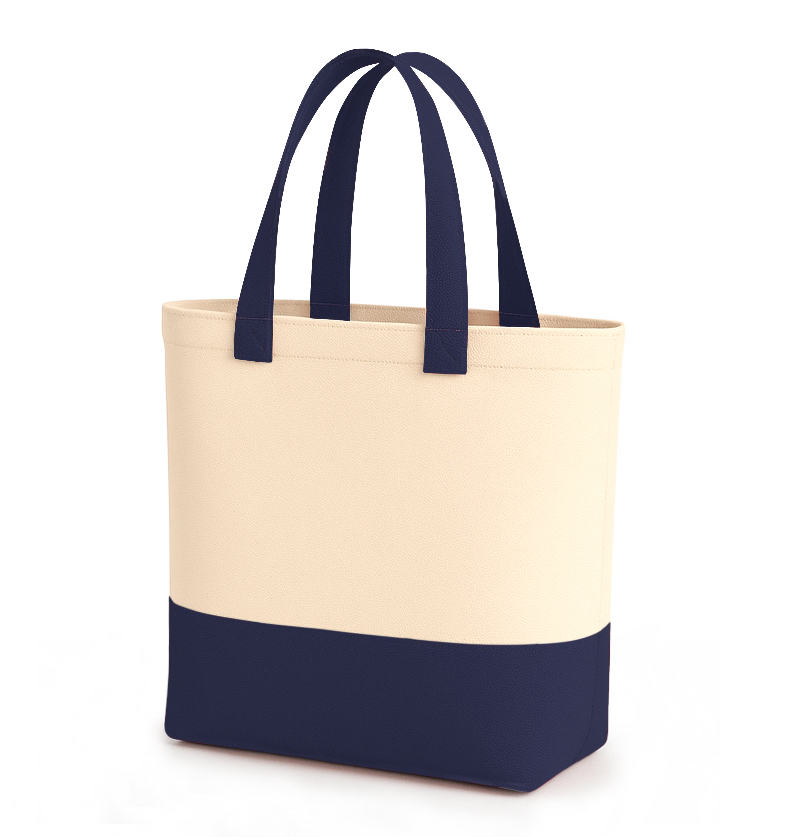 Navy Blue & Beige Tote Bag