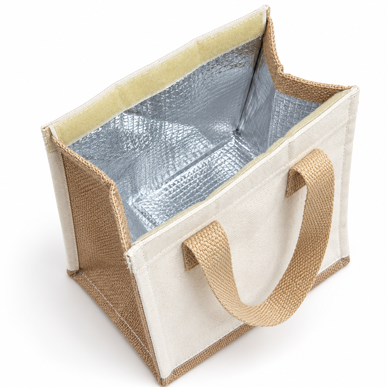 Plain 8.5x10x6 Natural Compact Insulated Canvas Cooler Bag | 310 GSM