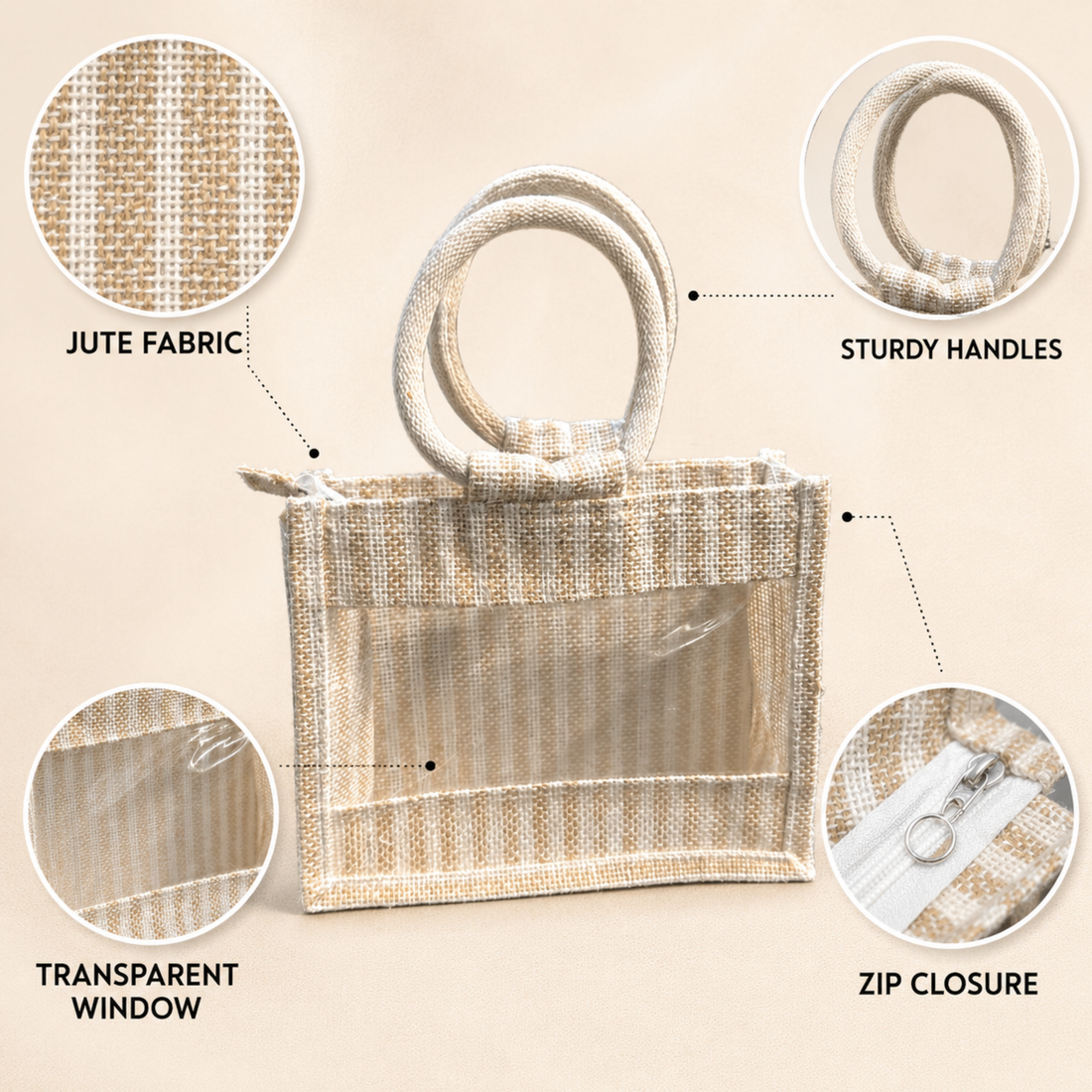 Oxford Jute Bag with Window