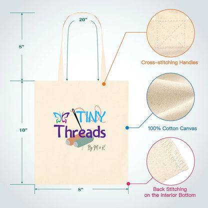 8x10 Inch Cotton Canvas Tote Bag