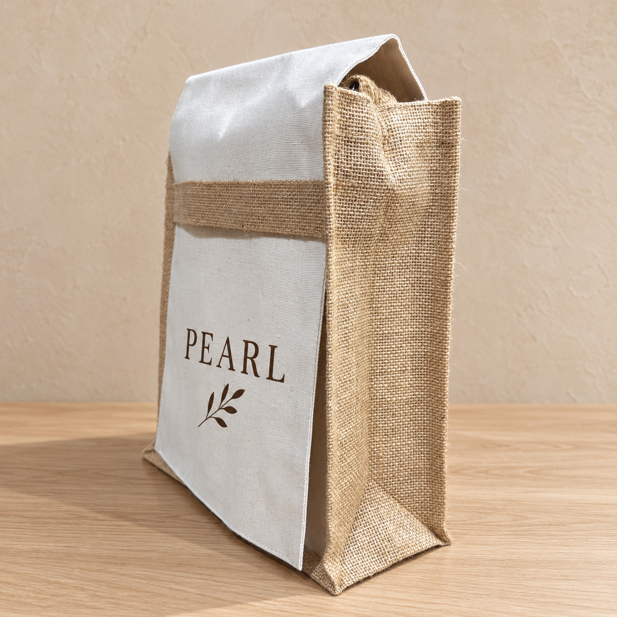 Natural Jute & Canvas Laptop messenger Bag | 220 GSM