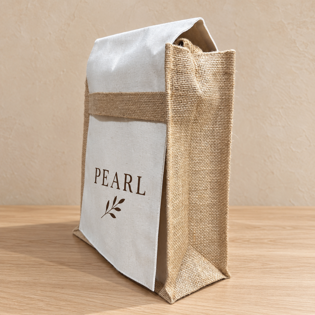 Natural Jute & Canvas Laptop messenger Bag | 220 GSM