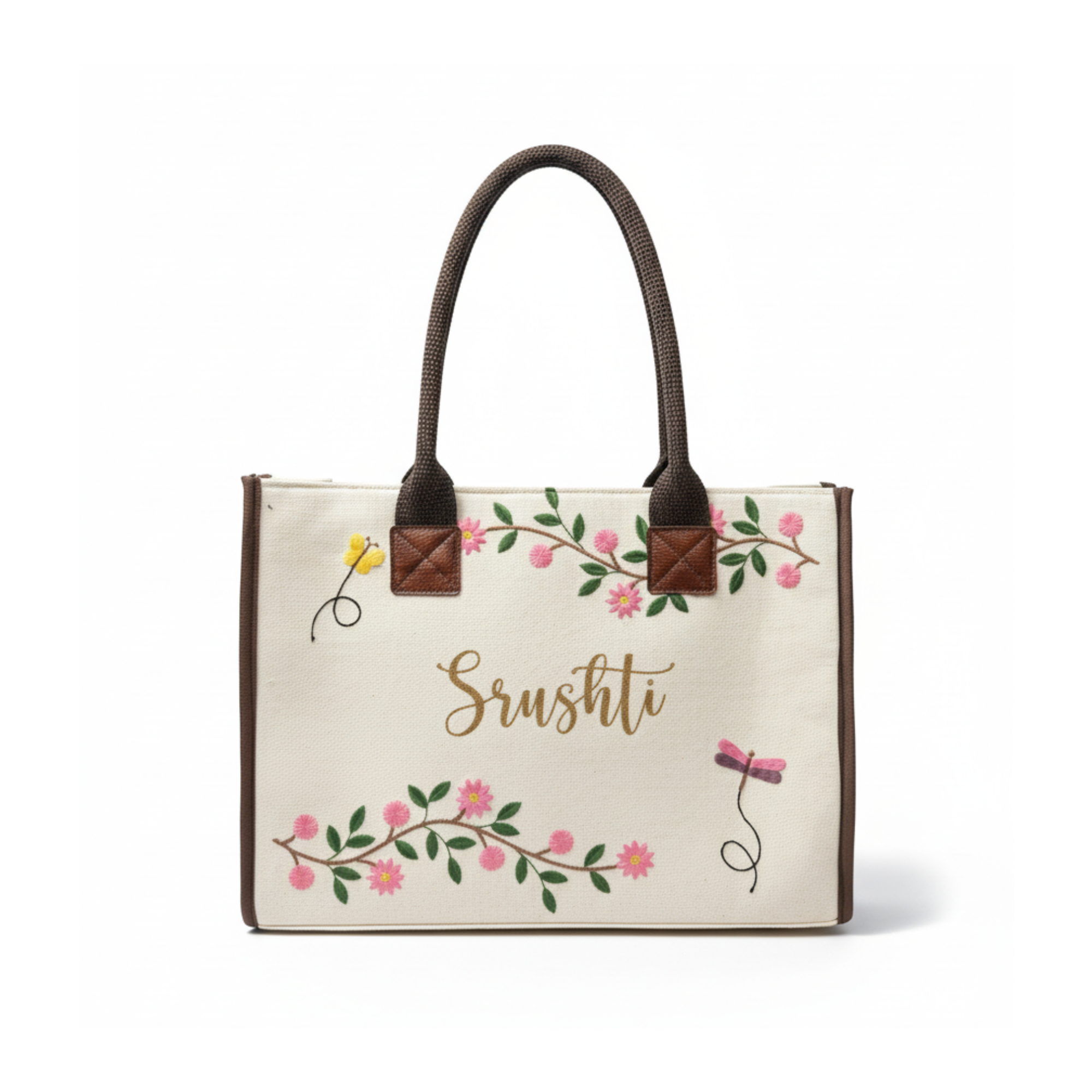 Personalised Twin Petal Tote Bag