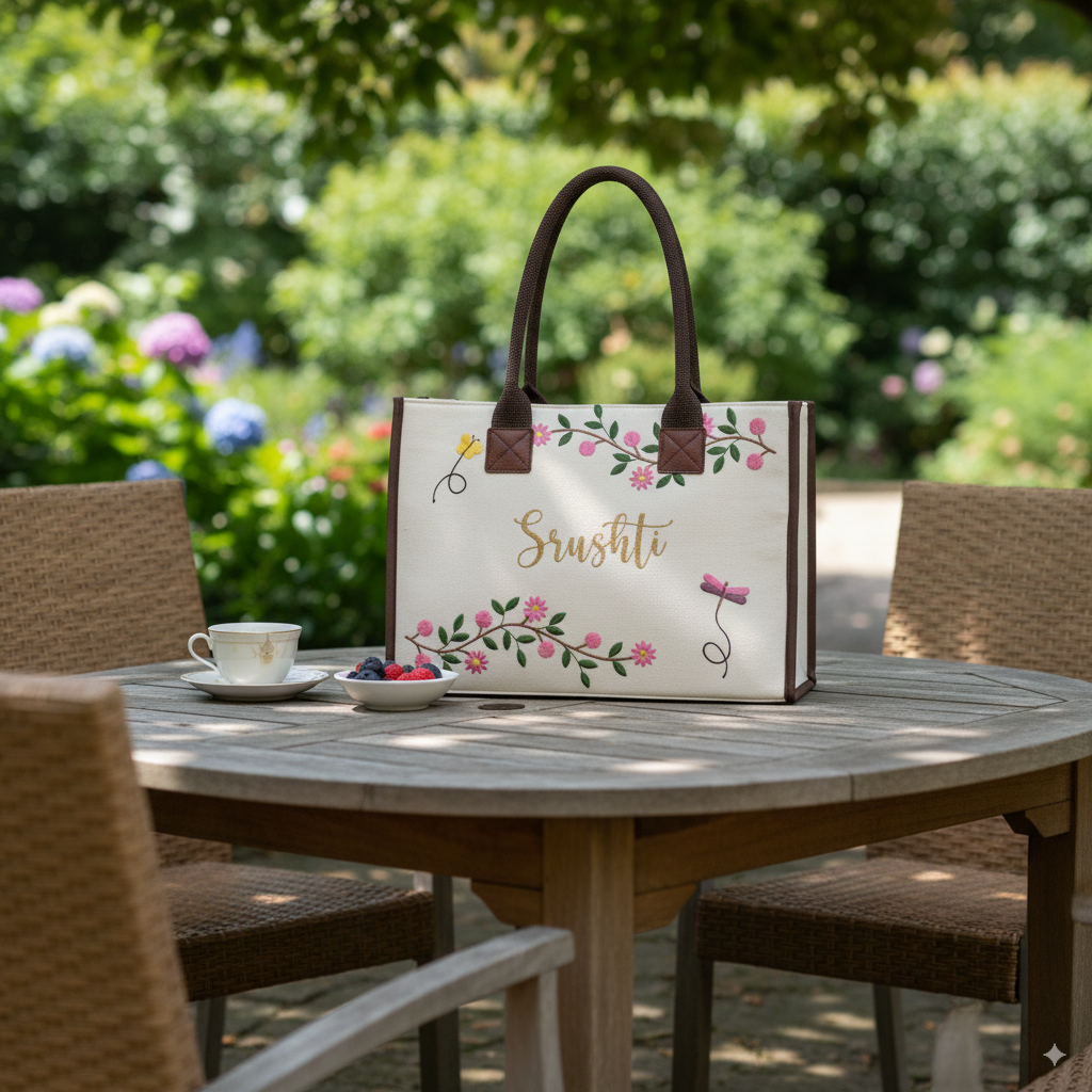 Personalised Twin Petal Tote Bag