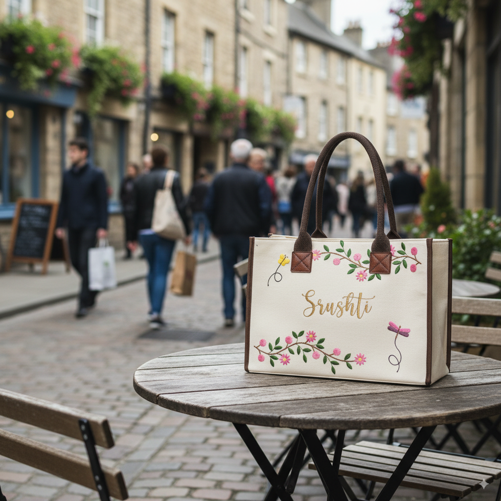 Personalised Twin Petal Tote Bag