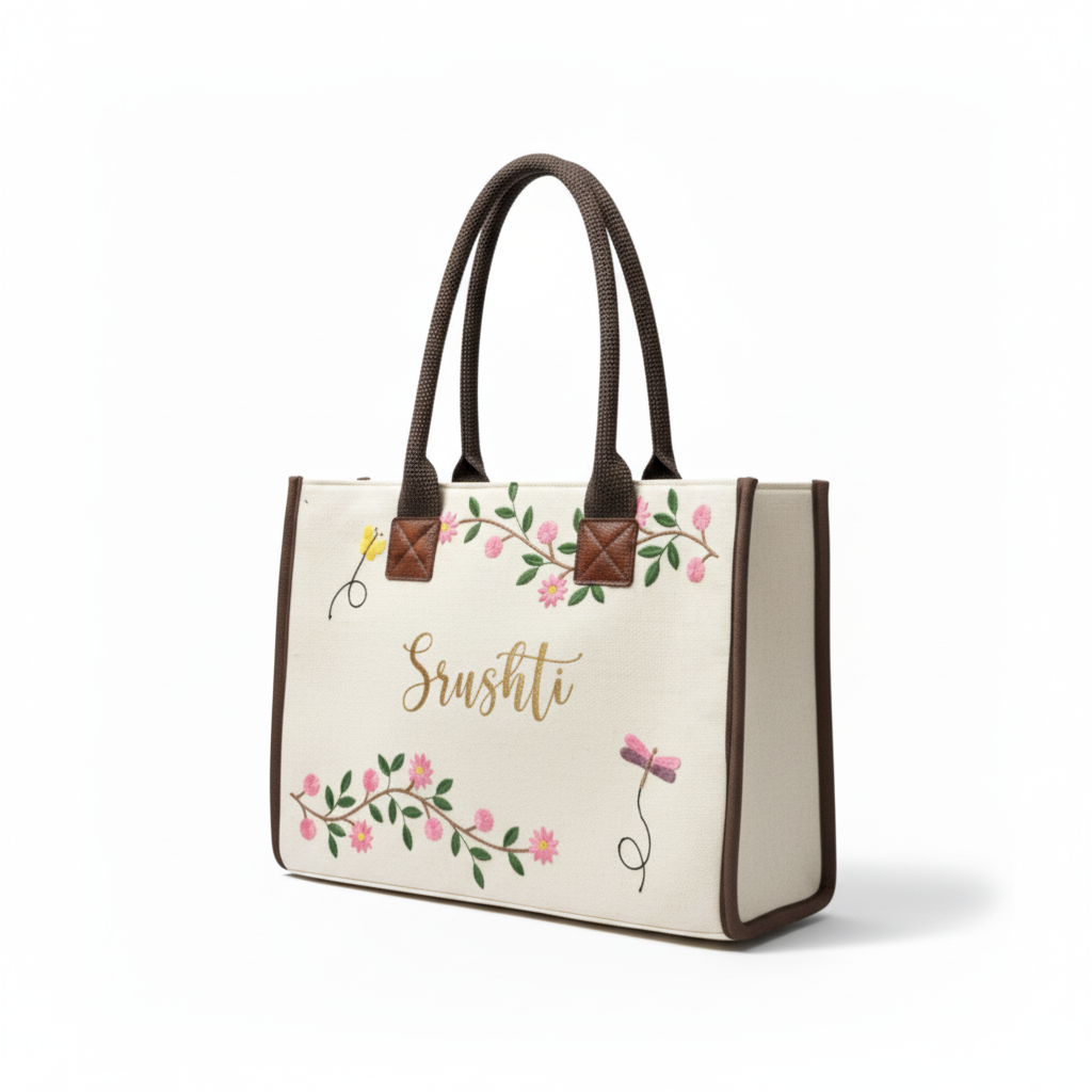 Personalised Twin Petal Tote Bag