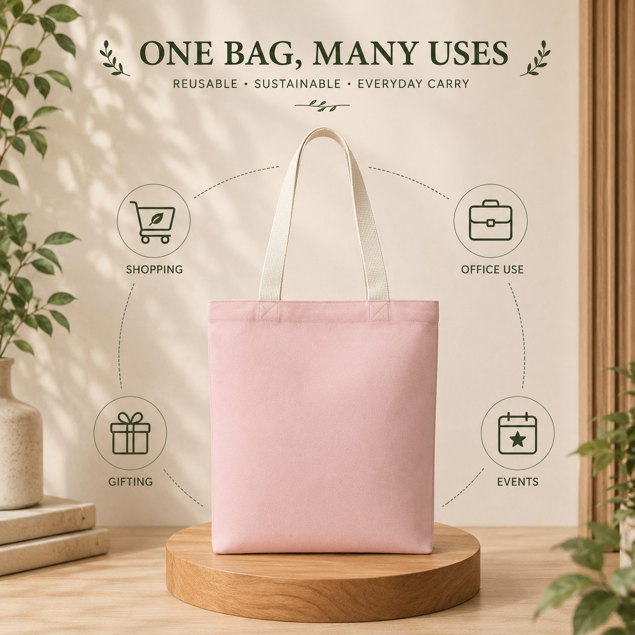 13"x15" Pink Tote Bag