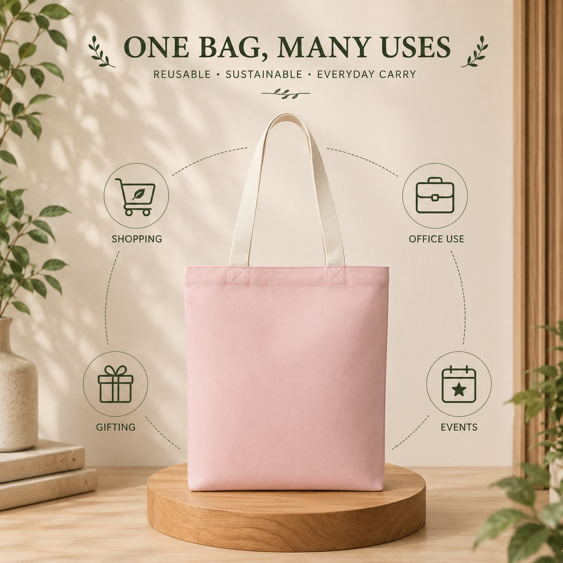 13"x15" Pink Tote Bag