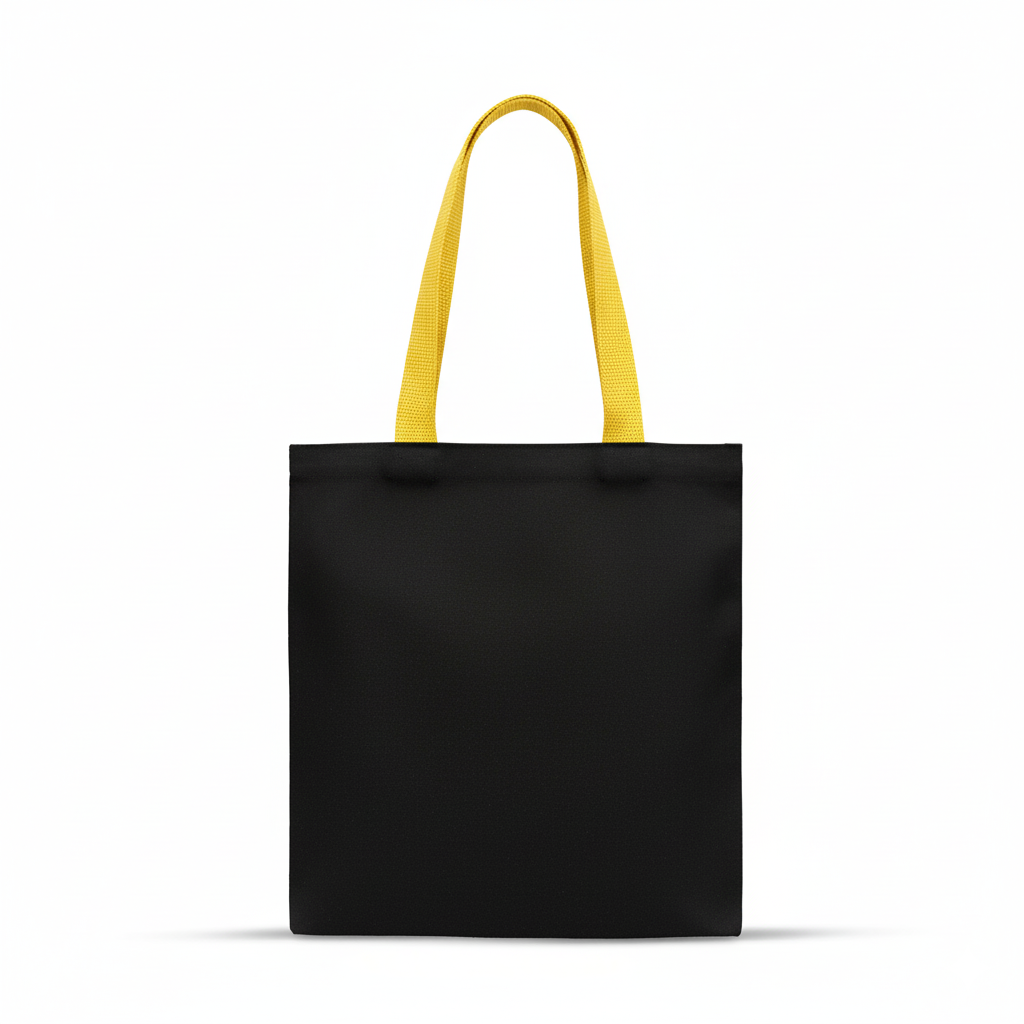13x15 Inch (10 Pcs) Plain Black and Yellow Tote Bag