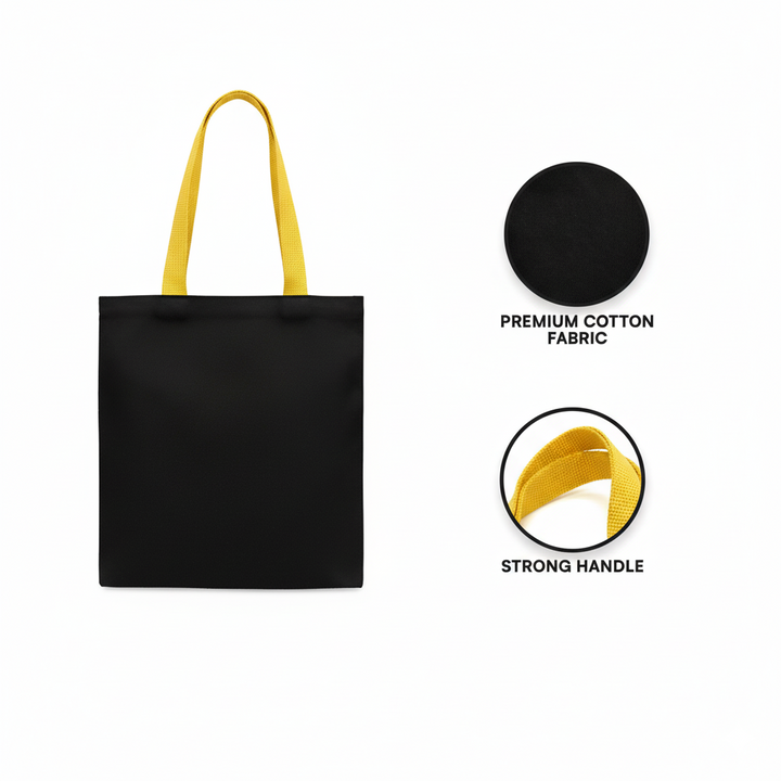 13x15 Inch (10 Pcs) Plain Black and Yellow Tote Bag