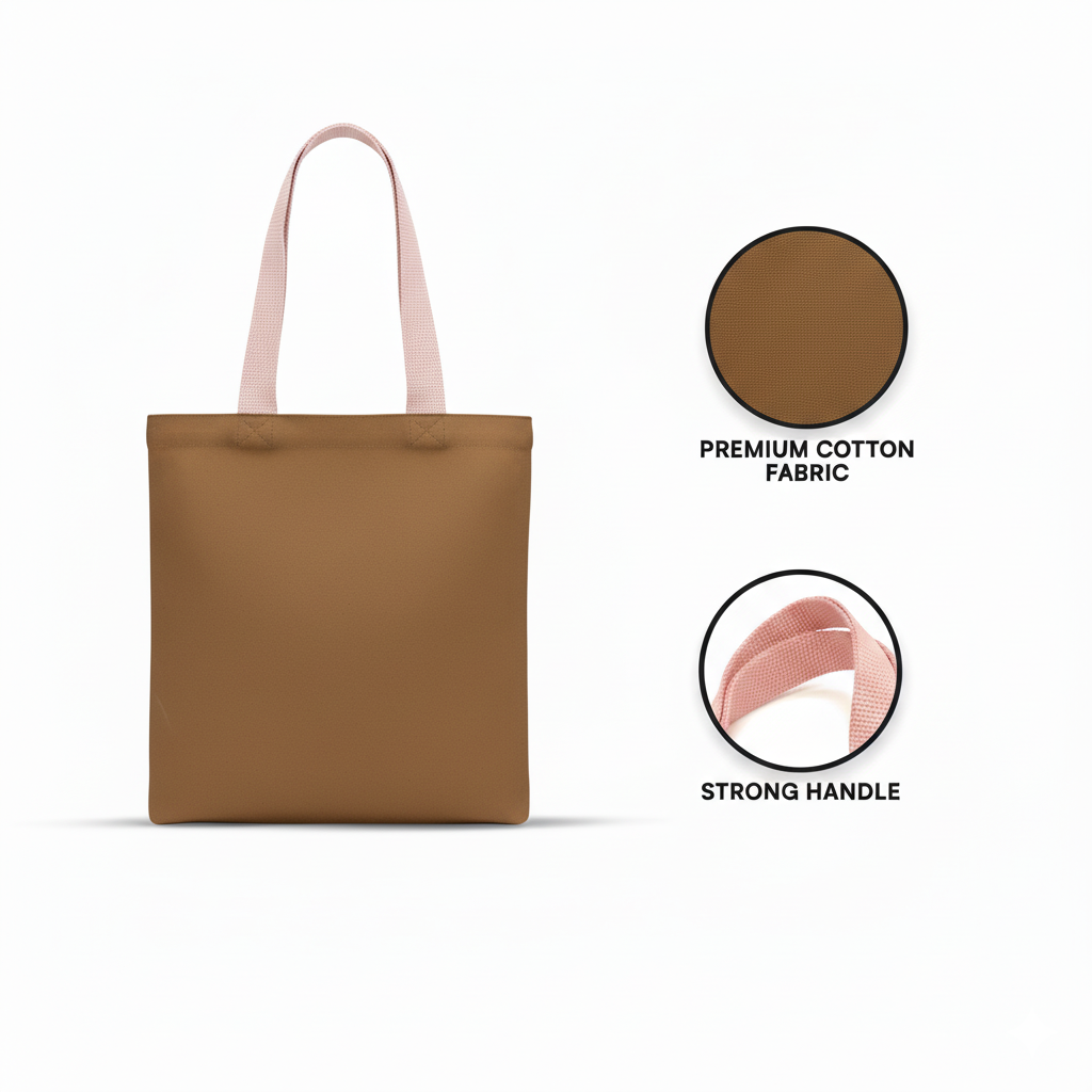 13x15 Inch (10 Pcs) Plain Brown and Light Pink Tote Bag