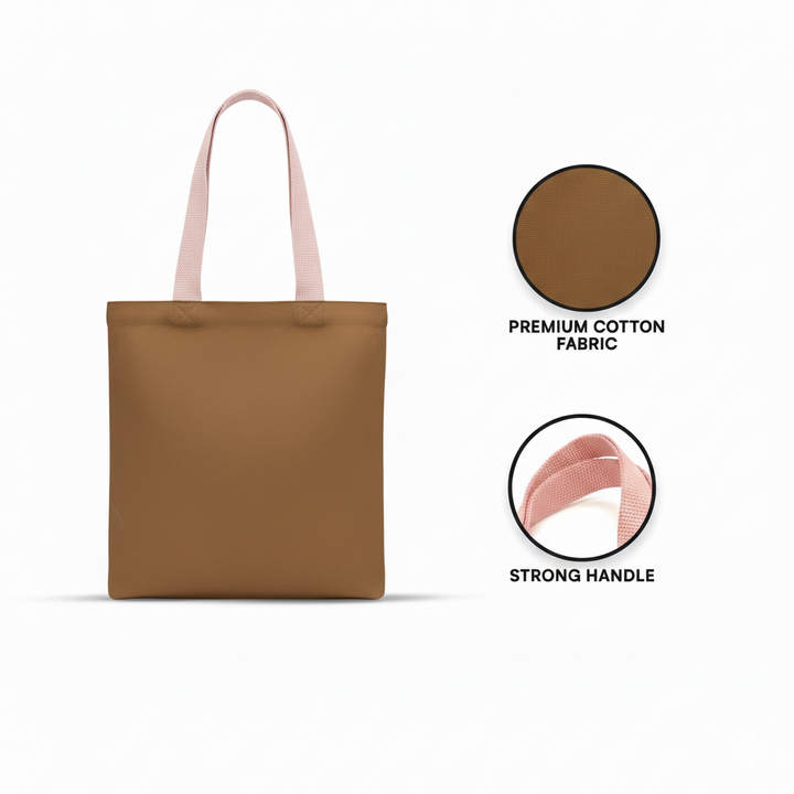 13x15 Inch (10 Pcs) Plain Brown and Light Pink Tote Bag